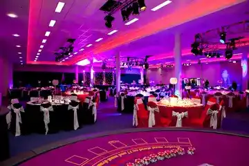 Poker party setup with premium decor and entertainment styling